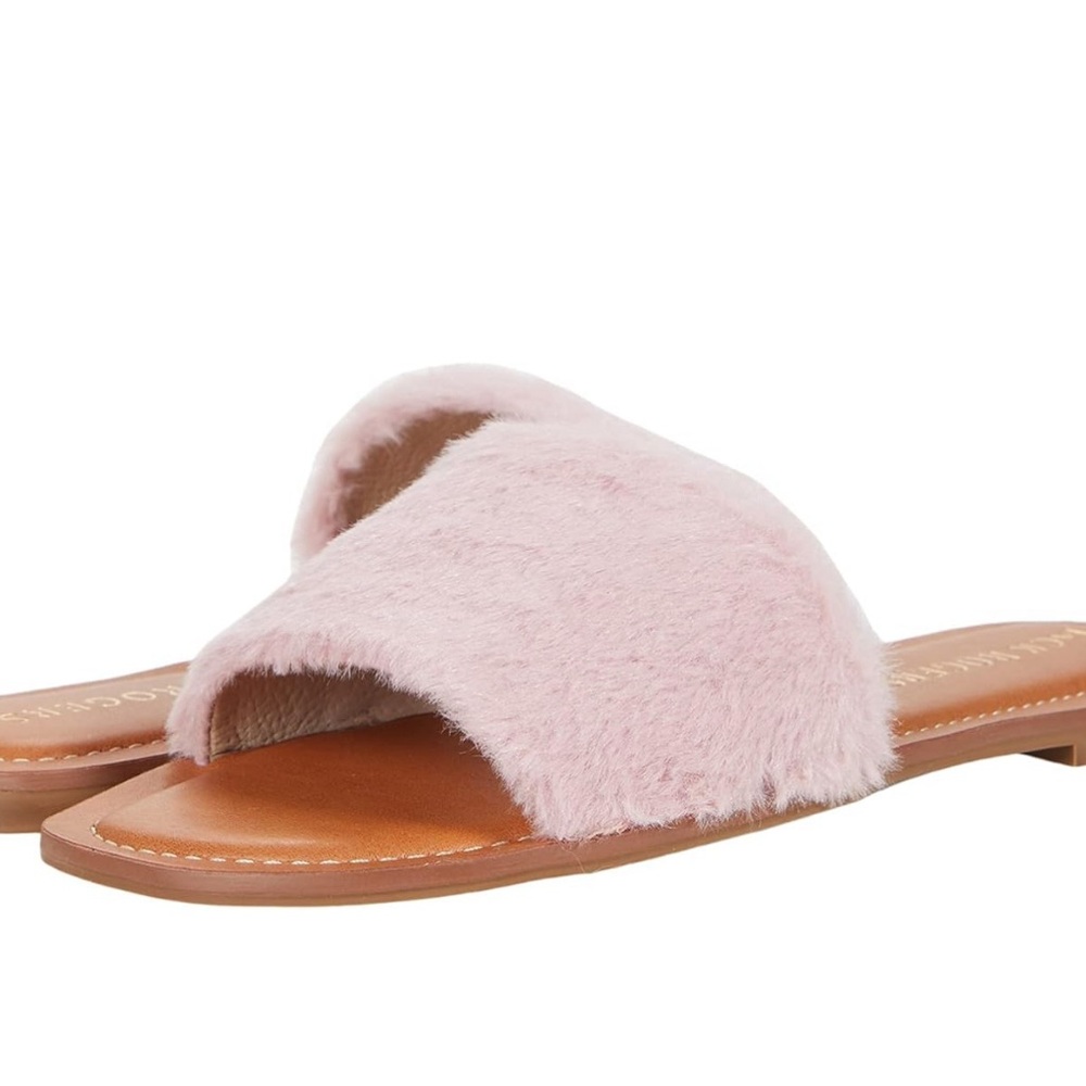 Jack Rogers Pink Fuzzy Slippers
